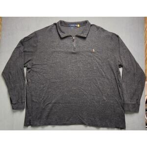 Polo Ralph Lauren 1/4 Zip Sweater Mens Plus Size‎ 4XLT Estate Rib Pullover Gray